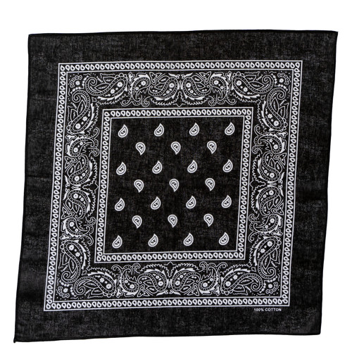 Nero paisley bandana - paisley, cotone