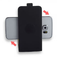Custodia cellulare 360° universale stile flip con pad adesivo cover astuccio nero L-4