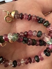 Bracciale Tormaline Naturale Taglio Briolet Chiusura Oro 