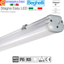 Plafoniera Stagna Reglette LED Neon Soffitto BEGHELLI 18W 30W 6500K Luce Fredda