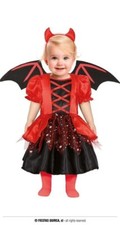 COSTUME DIAVOLETTA HALLOWEEN VESTITO GUIRCA NEONATA ABITO BAMBINA DIAVOLO