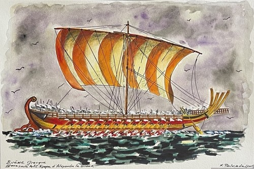 Bireme greca nave guerra - bireme,