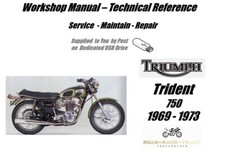 Triumph Trident 750 Manuale Officina Servizio Riparazione USB 1969-1973