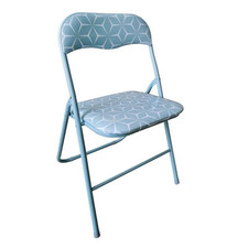 Sedia Shape richiudibile in plastica e alluminio, seduta morbida blu