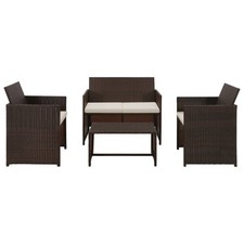 Sofa Set Brown PE rattan +