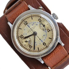 LOWENTHAL Cronografo Bicompax Monopusher 4T Oversize 40MM quadrante avorio anni '30