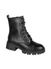 Energy Anfibi donna con lacci di strass e suola chunky - nero