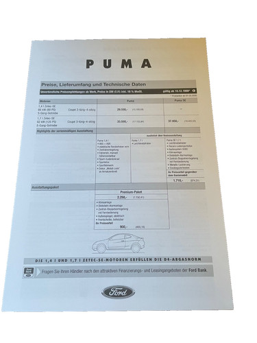 Brochure depliant ford - brochure, puma