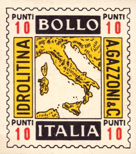 Idrolitina gazzoni bollo - a., /