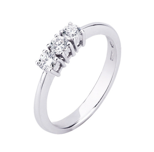 Anello trilogy oro bianco - anello,