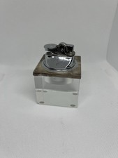 ACCENDINO DA TAVOLO VINTAGE ANNI 70 PLEXIGLASS SILVER DA REVISIONARE