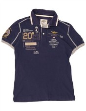 AERONAUTICA MILITARE Polo uomo grafica piccola blu navy cotone DR14
