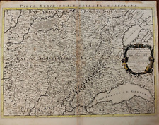 1690 GIACOMO CANTELLI MAPPA PARTE MERIDIONALE FRNCA CONTEA O BORGOGNA FRANCIA