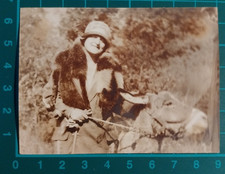 FOTO DONNA SU ASINO SAN ROSSORE 1928 ( F 36 )