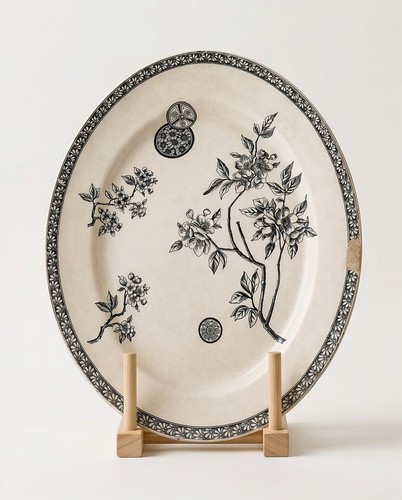 Grand plat ovale ancien terre - ovale,