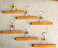 Grucce appendini per pantaloni o gonne in legno con gancio apribile - 6pz