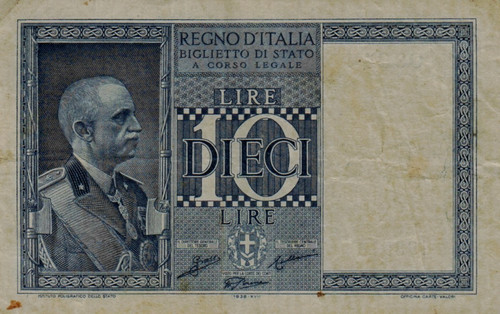 Regno italia lire - d'italia, dieci