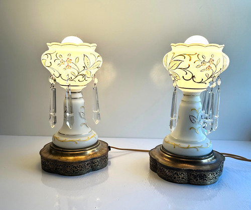 Coppia antiche lampade da - coppia,