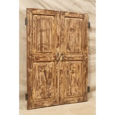 BISCOTTINI Finestra Legno Ferro Scuretti Persiana Antica 2 Anta Rustico Porta