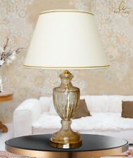 Lampada da tavolo classica salotto elegante cristallo AMBRA CHIARO con paralume_