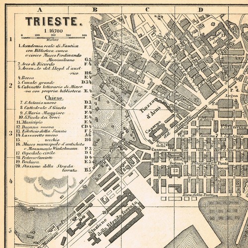 Trieste italia mappa pianta - trieste,