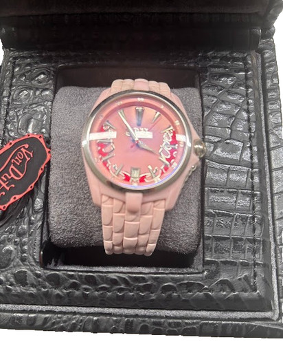Orologio analogico gomma rosa - gomma,