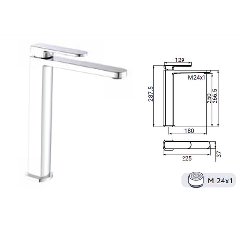 Miscelatore lavabo alto - lavabo, eden