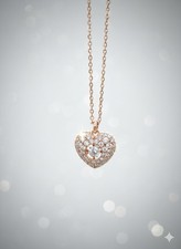 Swarovski Sparkling Dance Heart Collana Oro Rosa Cristallo Mobile Pave’ Original