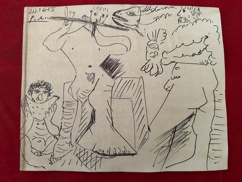 Picasso disegno su - disegno, carta