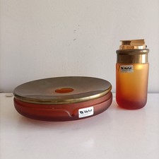 VETRERIA VEART MURANO - SET DA FUMO IN VETRO ACIDATO ANNI 70 (Due Pezzi) VINTAGE