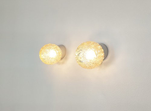 Pair glass plafonniers - of,