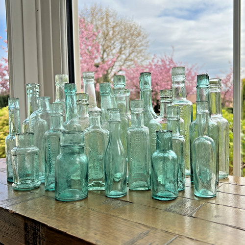 Clear green antique glass - green,