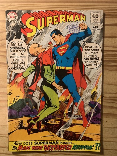 Superman 205 1968 neal - #205, fn-