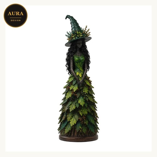 Statuetta strega delle foglie - strega,