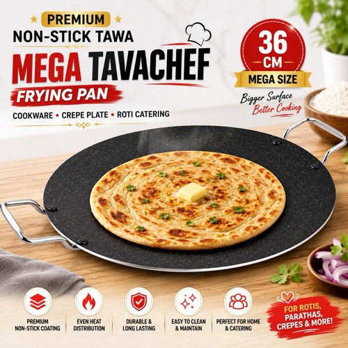 Padella antiaderente tawa 36cm - antiaderente,