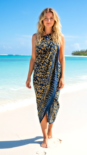 Sarong beach coverup - beach, batik