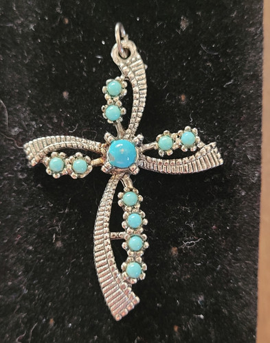 Ciondolo croce tono argento