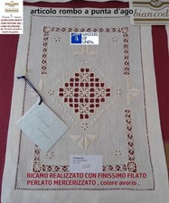 Ricamo a mano lino punto