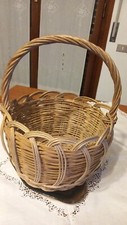 CESTO - CESTINO con manico in vimini 25 cm | Artigianale, fatto a mano | A03