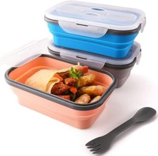 3x Lunch Box contenitori in silicone 900 ml (freezer forno microonde) senza BPA