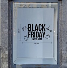 vetrofanie adesivo saldi black friday sticker per vetrine negozio a1091