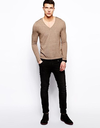 Maglione uomo dkny marrone - maglione,