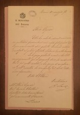 Lettera firmata da Giovanni Lanza