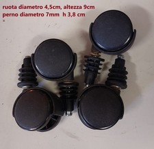 rotelle in plastica per sedie/mobili (lotto da 4 - 1 rotta)
