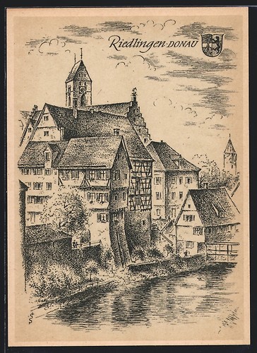Cartolina artista riedlingen - d'artista,