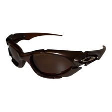 Oakley Plate Polarized Sunglasses Metal Brown Y2K
