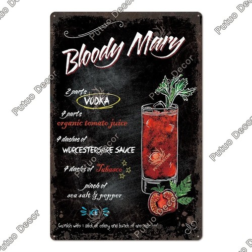 Targa lavagna bloody mary - bloody,