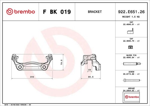 Set staffe pinza freno brembo - set,