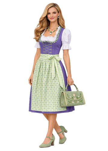 Wolf dirndl verde - verde, viola