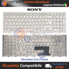 Tastiera Italiana per Notebook Sony Vaio VPC-EH VPCEH Series (BIANCA) Con Frame